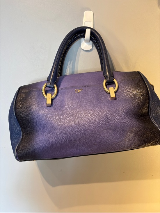 Diane Von Furstenberg Handbags - Diane Von Furstenberg Blue Gradient Ombre Leather Bag with Gold Hardware